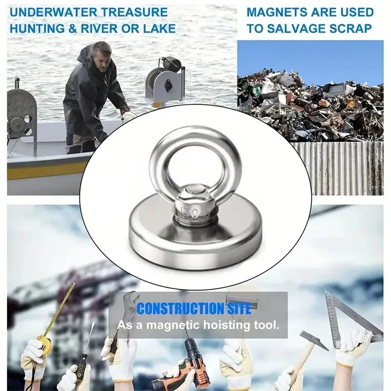 Robuste Suchmagnete, starker Neodym-Magnet, Bergungsmagnet, Magnete mit Senkloch, Ringschraube für Bergung, magnetisch