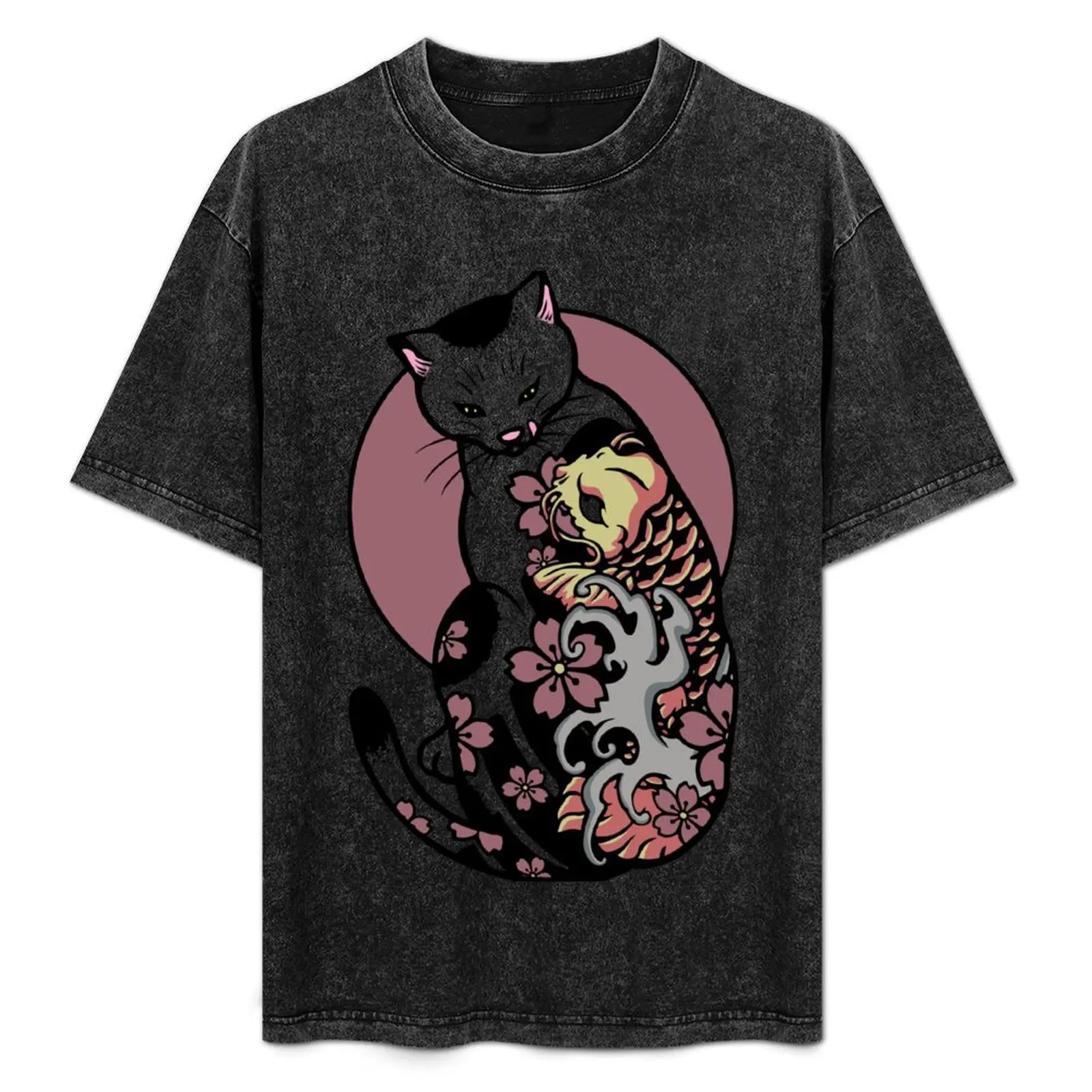 

Monmon cat - Cat with japanese tattoo -Ko Fish T-Shirt tees animal prinfor boys for a boy t shirts for men