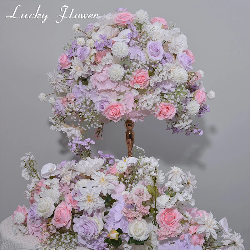 

Artificial Flowers Rose Hydrangea Wedding Floral Decoration Table Centerpiece Flower Ball Sofa Long Runner Flower Row Event Deco