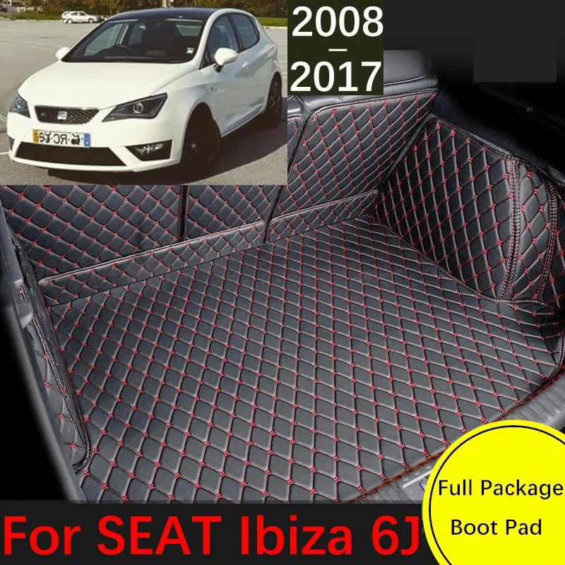 

Custom Leather Car Trunk Mat For SEAT Ibiza 6J 6P MK4 2008~2017 Waterproof Cargo Liner Carpet Interior Parts Accessories Cover