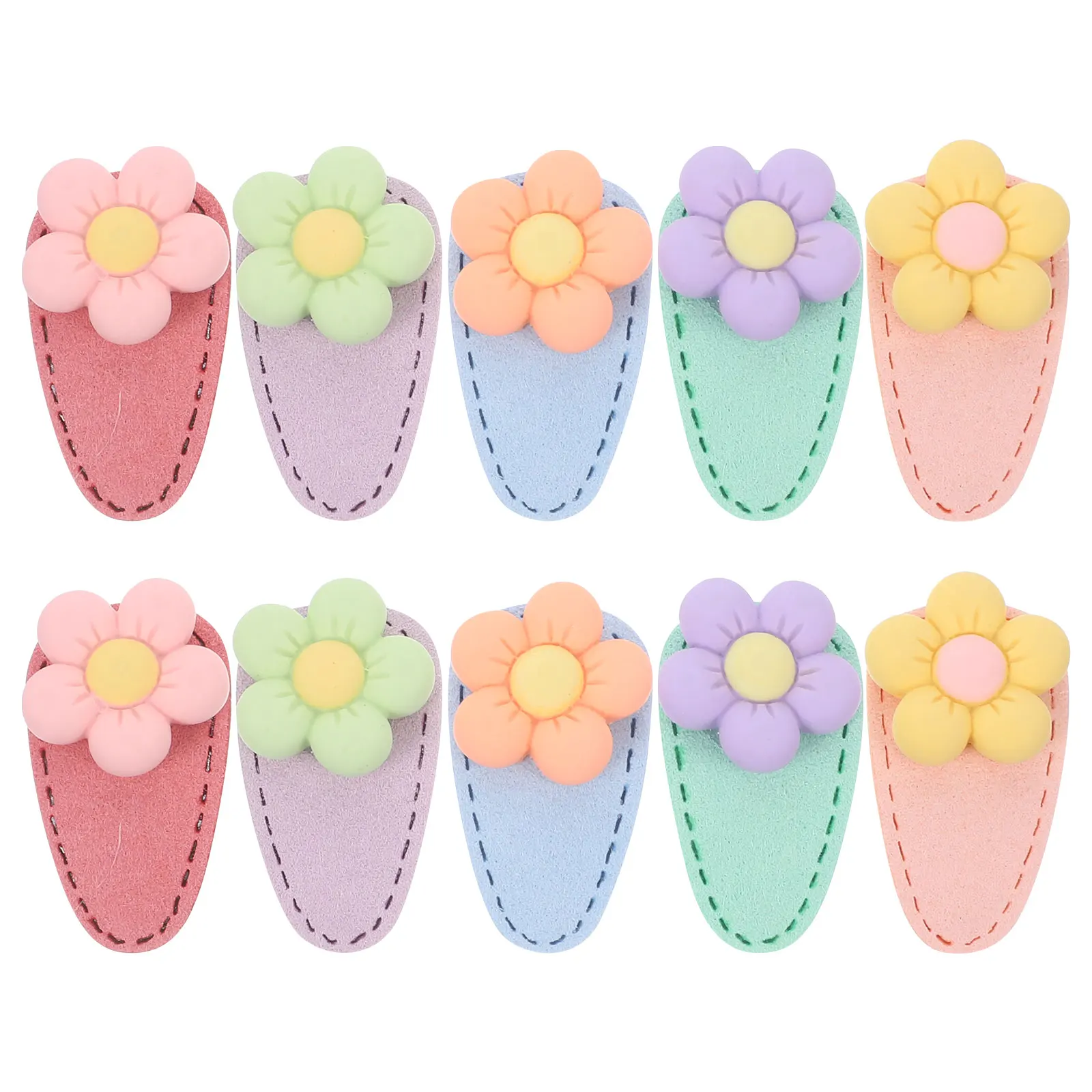 

10 Pcs Cartoon Hairpin Resin PU Women Girls Kids Hairstyle Aid Comfortable Snap Clips Hair Accessories
