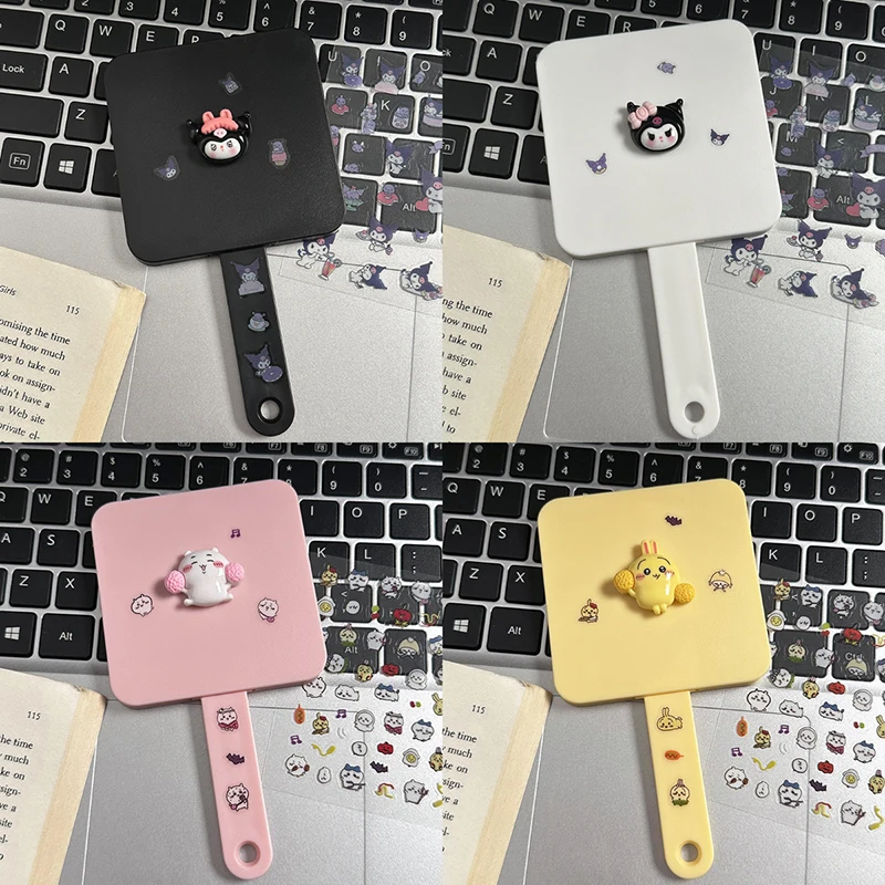 Sanrio kuromi espelho & pente bonito dos desenhos animados pente de cabelo estilo de cabelo com espelho anime portátil viagem pequeno pente ferramentas presente das meninas