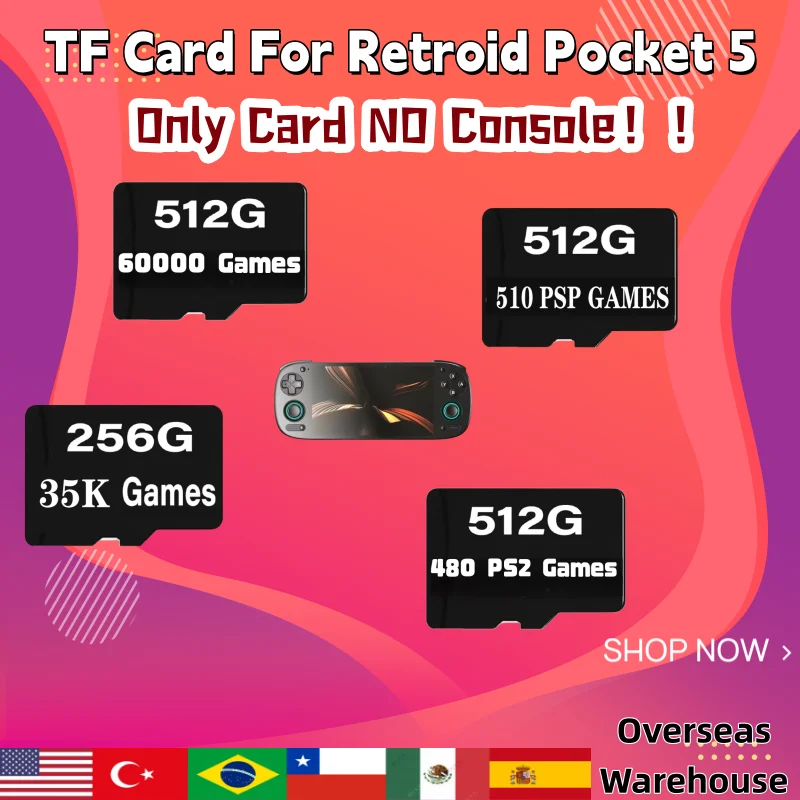 ل Retroid Pocket 5 المحمولة المحمولة لعبة TF بطاقة الذاكرة بطاقة شعبية الكلاسيكية الرجعية لعبة فيديو لعبة PS2 PSP 3DS Android13 هدية