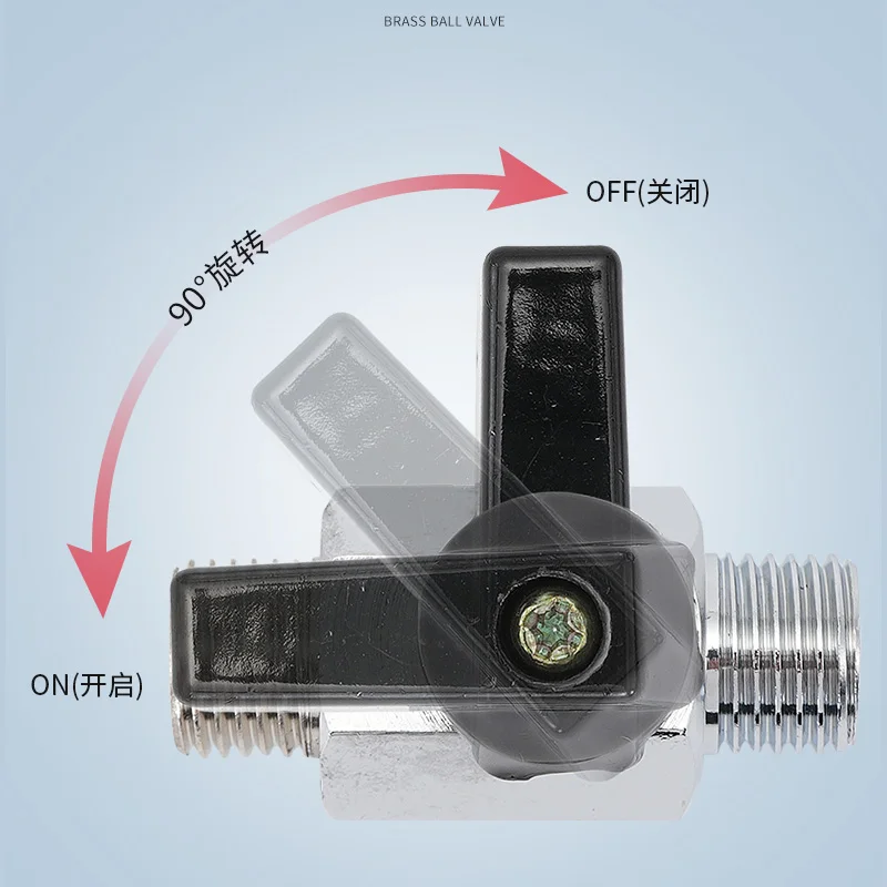 

2pcs Pneumatic Mini Ball Valve Set 2/3/4 Thread inside & outside Electroplated Photoelectric Switch for Water Pipe Fitting