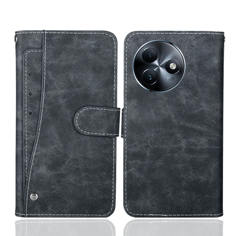 Leather Wallet Itel S24 Case 6.6