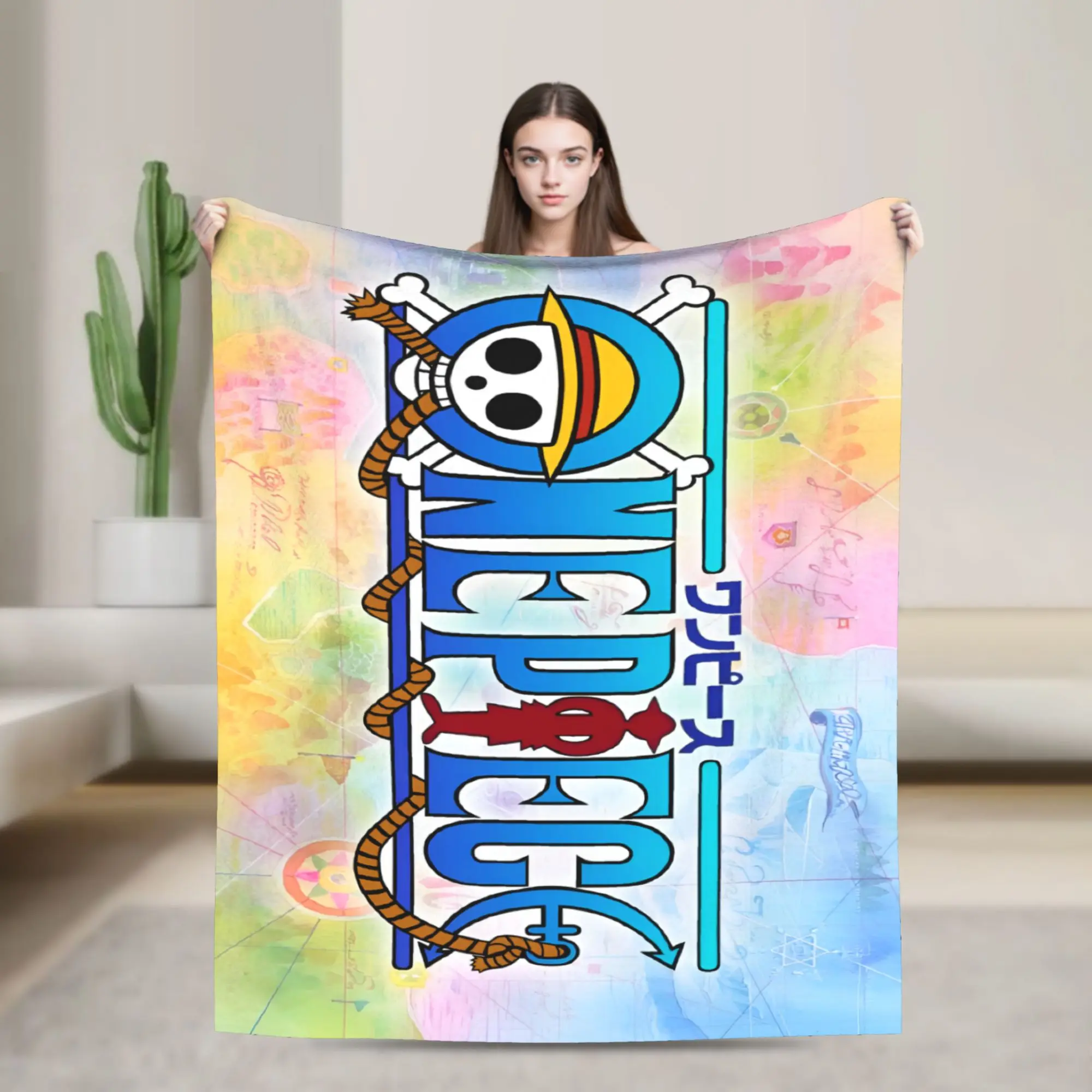 Custom Sofa Fleece Chopper Janpan Anime Throw Blanket Warm Flannel  Blankets for Bedroom Office Sofa Quilt