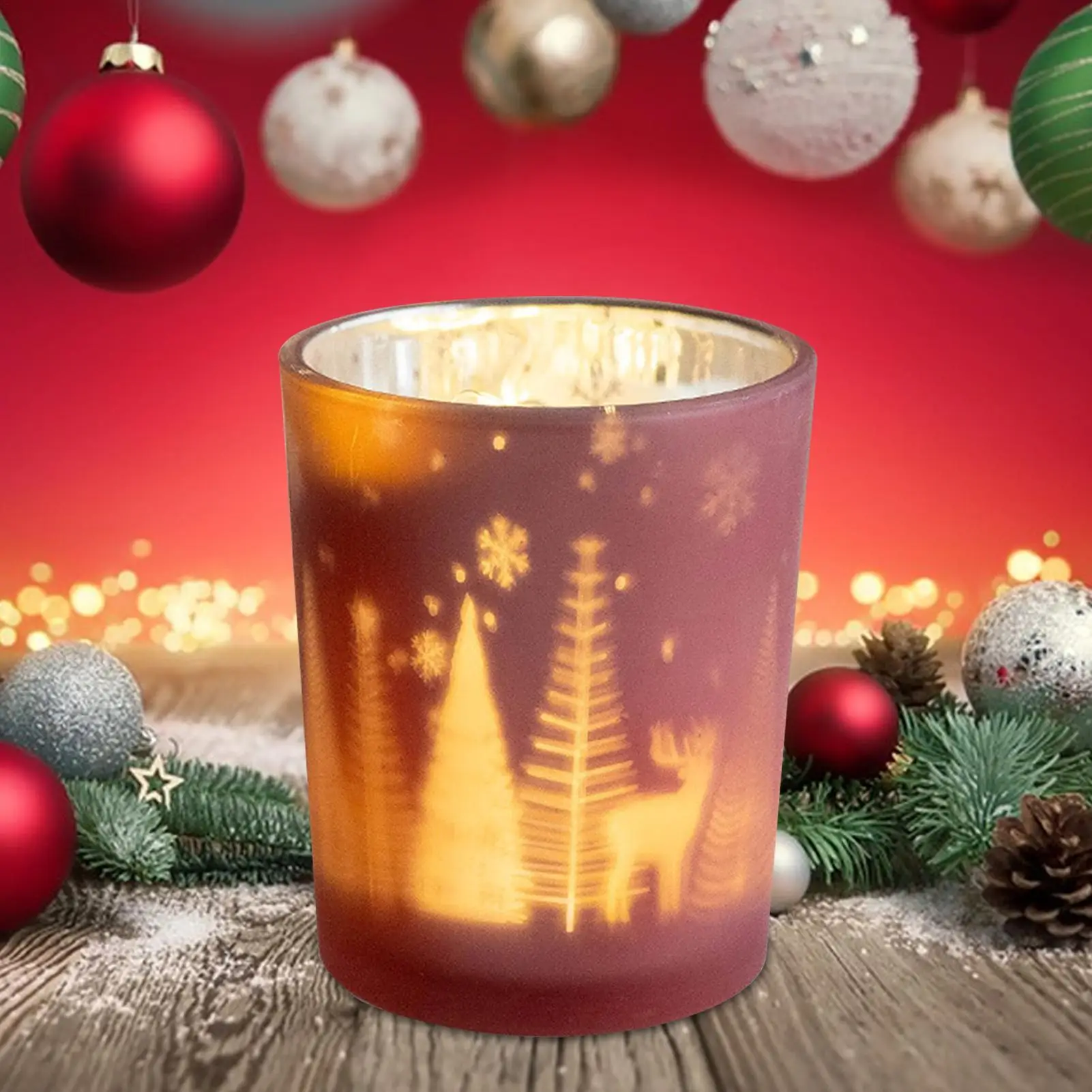 Candle Cups Table Centerpiece Stand Votive Christmas Glass Tealight Cup For Home Indoor Holiday Wedding Reception Mantel