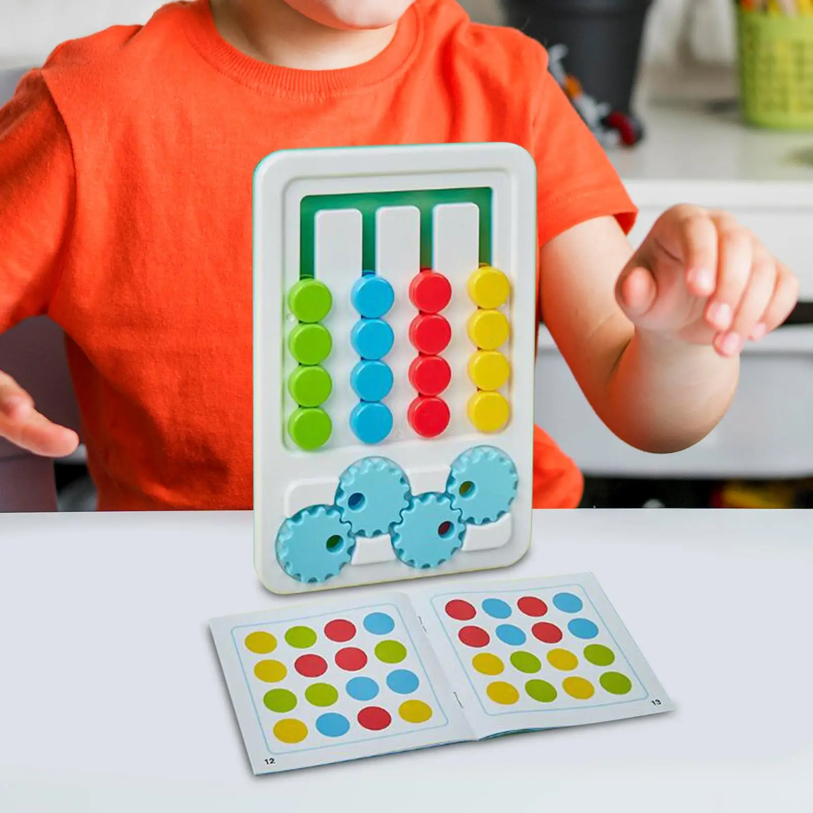 Juguetes de rompecabezas deslizantes, juego de cuatro colores, juguetes de entrenamiento de pensamiento lógico, juguete de desarrollo, juguete de aprendizaje Montessori para niños