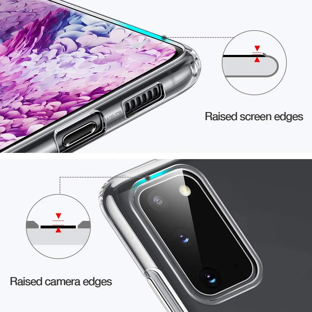 Transparent Phone Case for Samsung Galaxy S20 FE Lite Note 20 Ultra Plus Case Cover Soft TPU Silicon Back Funda S20FE S20Lite 5G