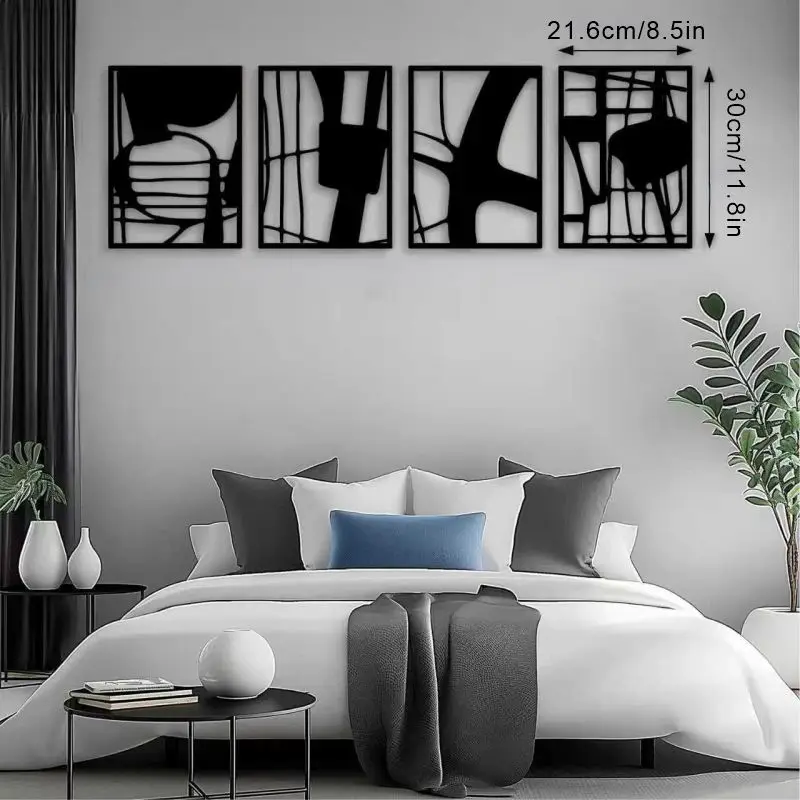 CIFBUY Iron Wall Art Minimalist Abstract Metal Sculpture Rustproof Hanging Plaque Home Living Room Decor Accent Sign