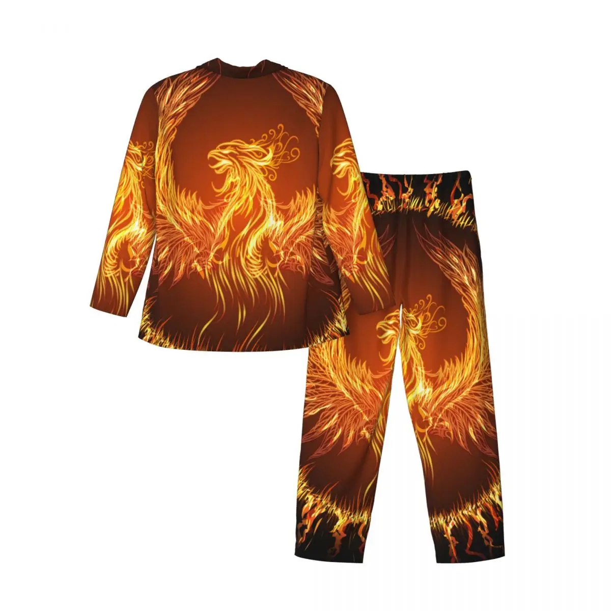 Pyjama Phoenix à manches longues pour hommes, olympiques de maison circulaires, automne et hiver