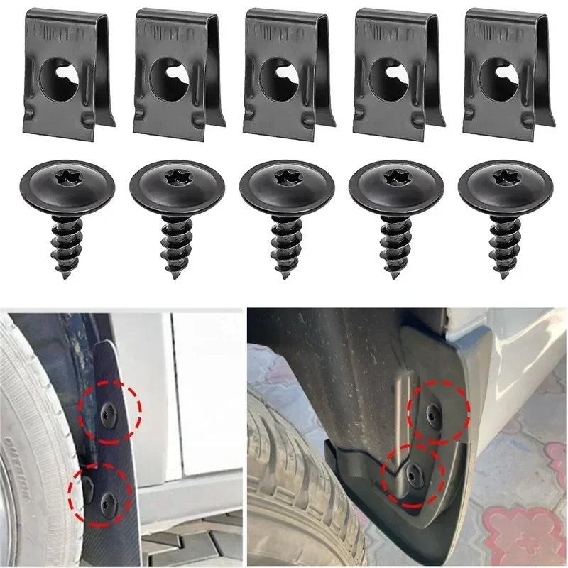 Car Moto U-Type Metal Screw Fastener Clips 2025 New Arrival Anti-rust Protection Screws Buckle Iron Sheet Clip Moto Accessories