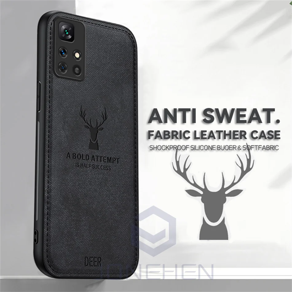 Luxury Leather Deer Head Phone Case For Redmi Note 7 8 9 9s 10 11 12 13 Pro 4G 13C 10C K40 Shockproof Soft Silicone Bumper Cover