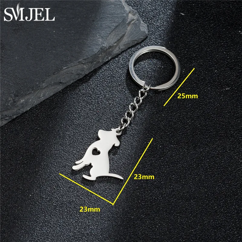 Fashion Pet Memorial Keychain Dog Pendant Stainless Steel Animal Keyring for Women Bag Jewelry French Bulldog Key Accessories