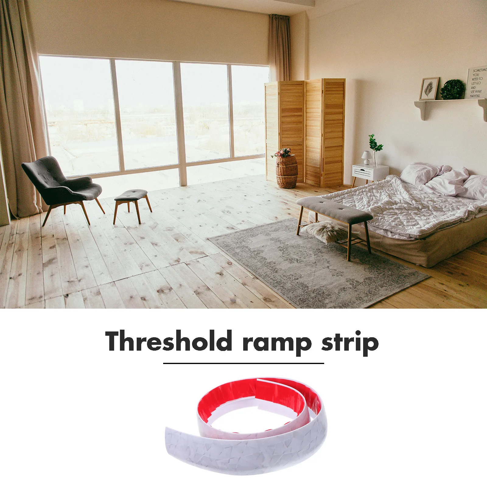 Wheelchair Threshold Ramp Strip Plastic Doorway Ramp for Easy Entry Strollers Sweeping Robots Home Floor Transition Safety Edge