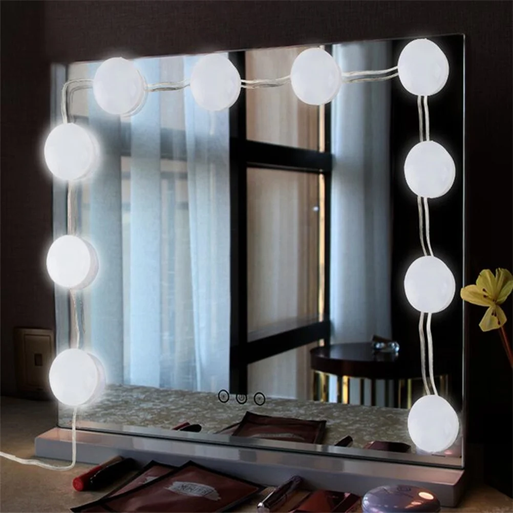 

10pcs Led Mirror Lights For Vanity Non-Dazzling Bright Lighting Strip Easy Stick To Bathroom Wall Mirror Cabinet Decorative