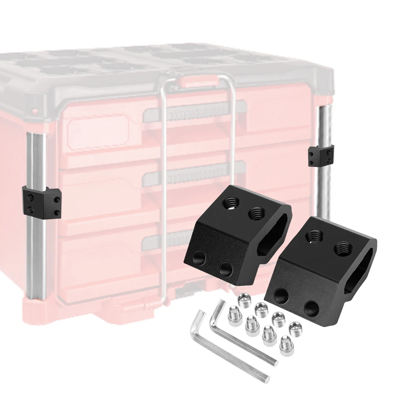 Modular Tool System Mount  Rail Mount Fit for  Tool Box 2 Pack Space-Saving Rail Clip Set Side Mount Kit