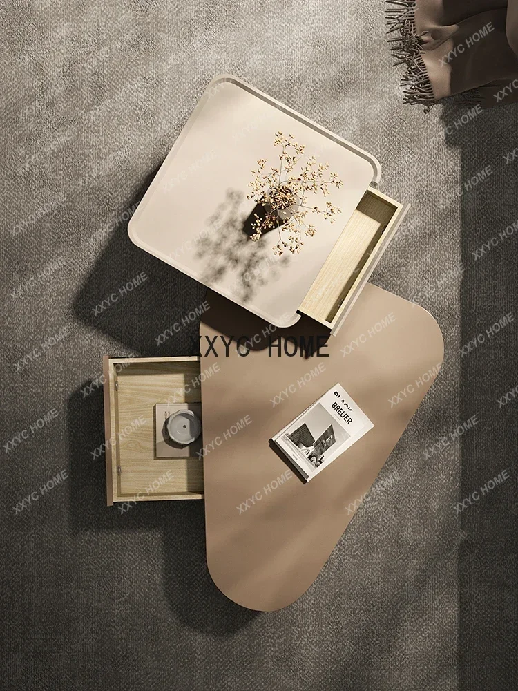 Combined Tea Table Small Living Room Home Acrylic Table Mobile Side Table High-End Design