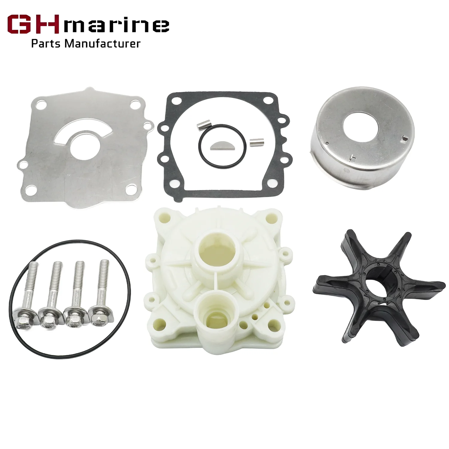 Water Pump Impeller Repair Service Kit w/Housing for Yamaha Marine 4 Stroke 75 90 115 HP F75B F115 Outboard Engines 68V-W0078-00