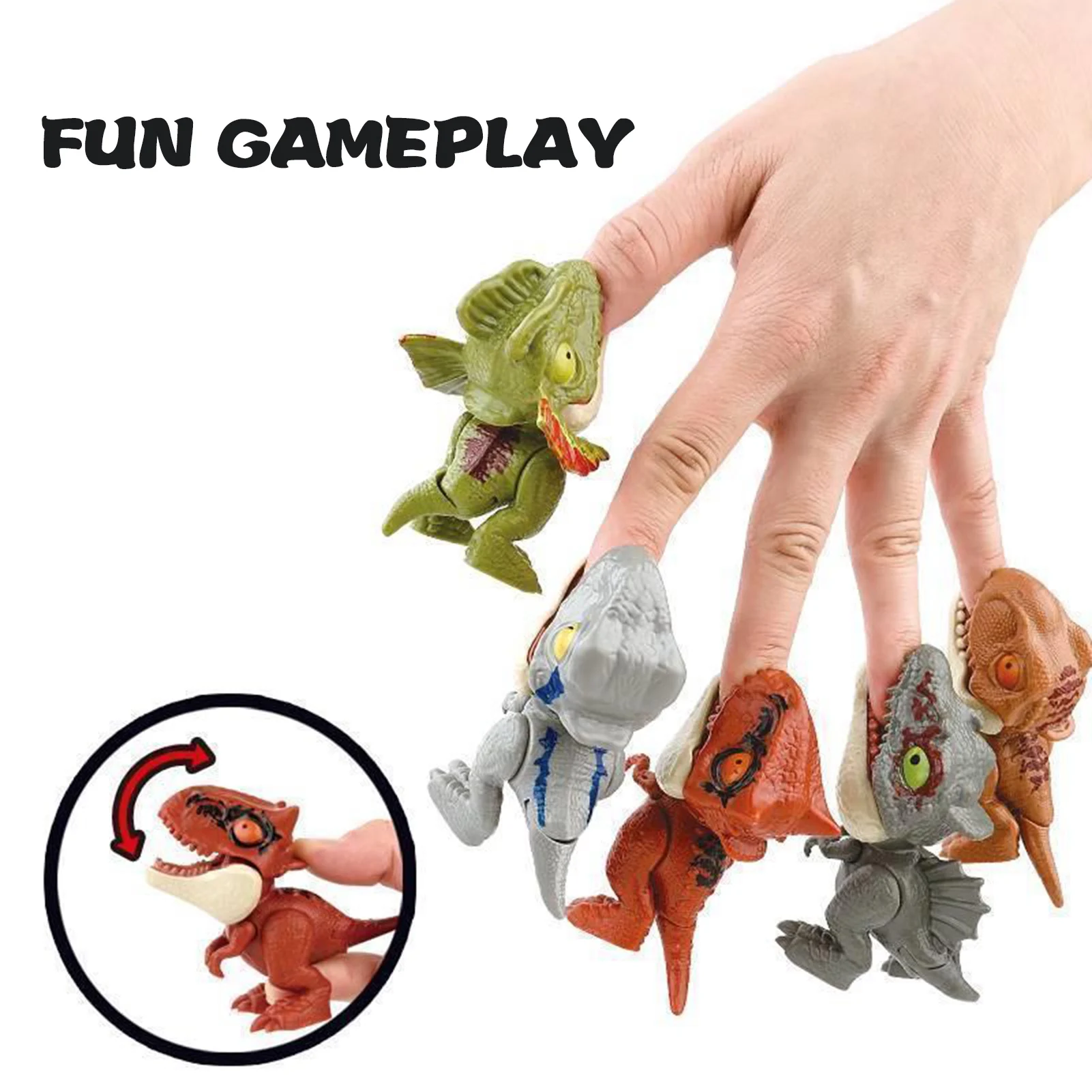 

Mini Biting Dinosaurs Finger Toy Realistic Dinosaurs Figures Biting Dino-Toy for Kids Birthday Children's Day Gifts