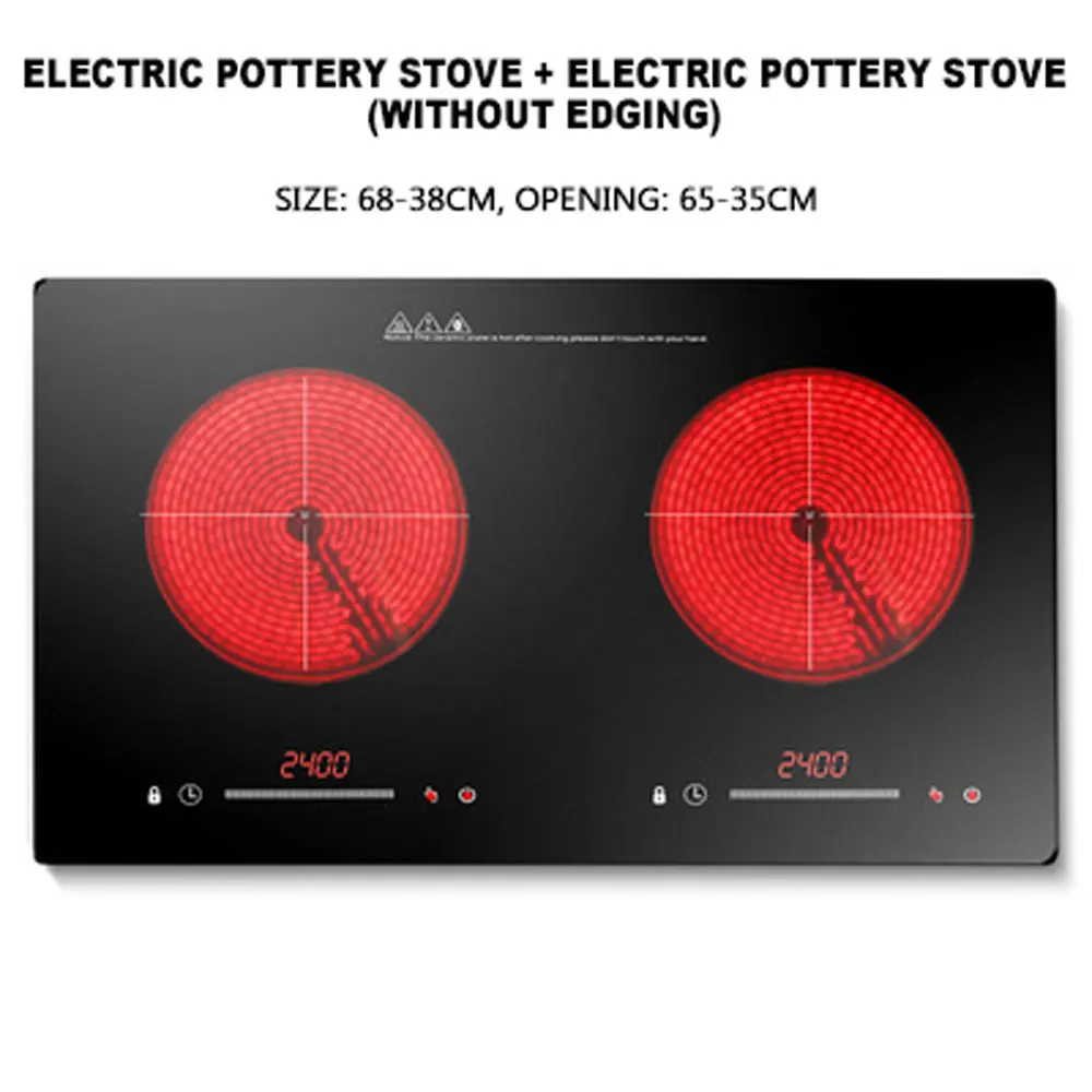 

Встроенная индукционная плита с двойной головкой, домашняя электрическая керамическая плита с двойной плитой, Встроенная кухонная посуда