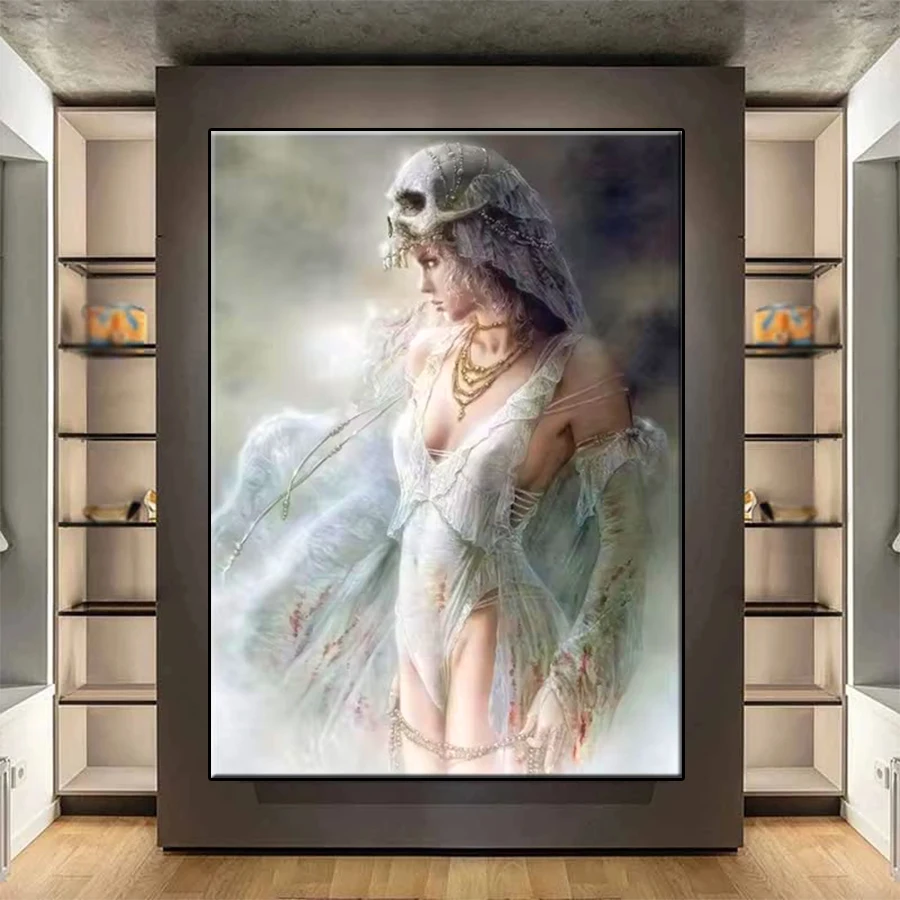 

Полный квадратный круглый дрель Алмазная вышивка Мечтательное абстрактное искусство Сексуальная женщина Череп 5D DIY алмазная живопись вышивка крестиком мозаика