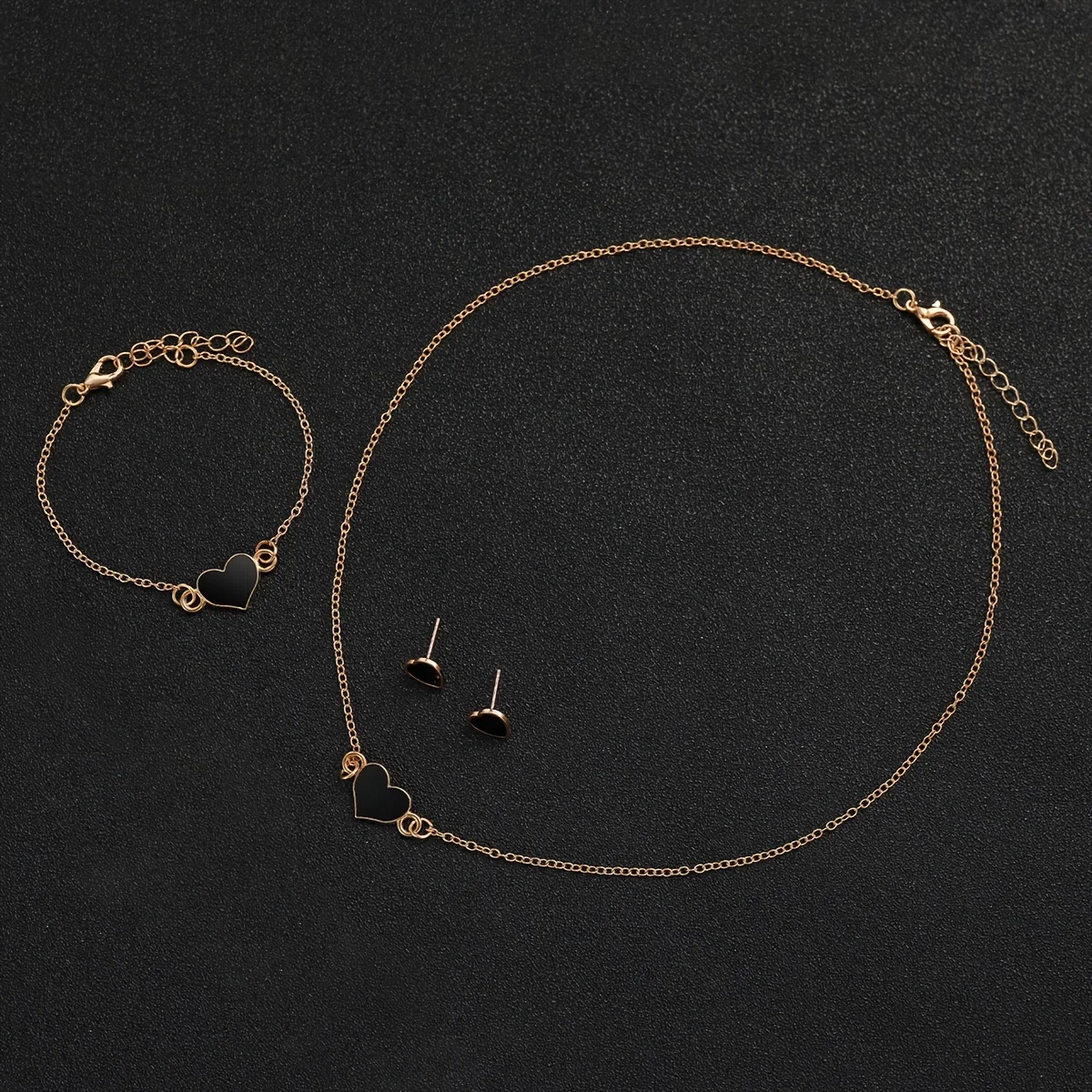 طقم ساعة ومجوهرات أنيقة على شكل قلب لها ، حركة كوارتز ، سوار جلد صناعي ، هدية مثالية لعيد الحب لها ، 5 قطع