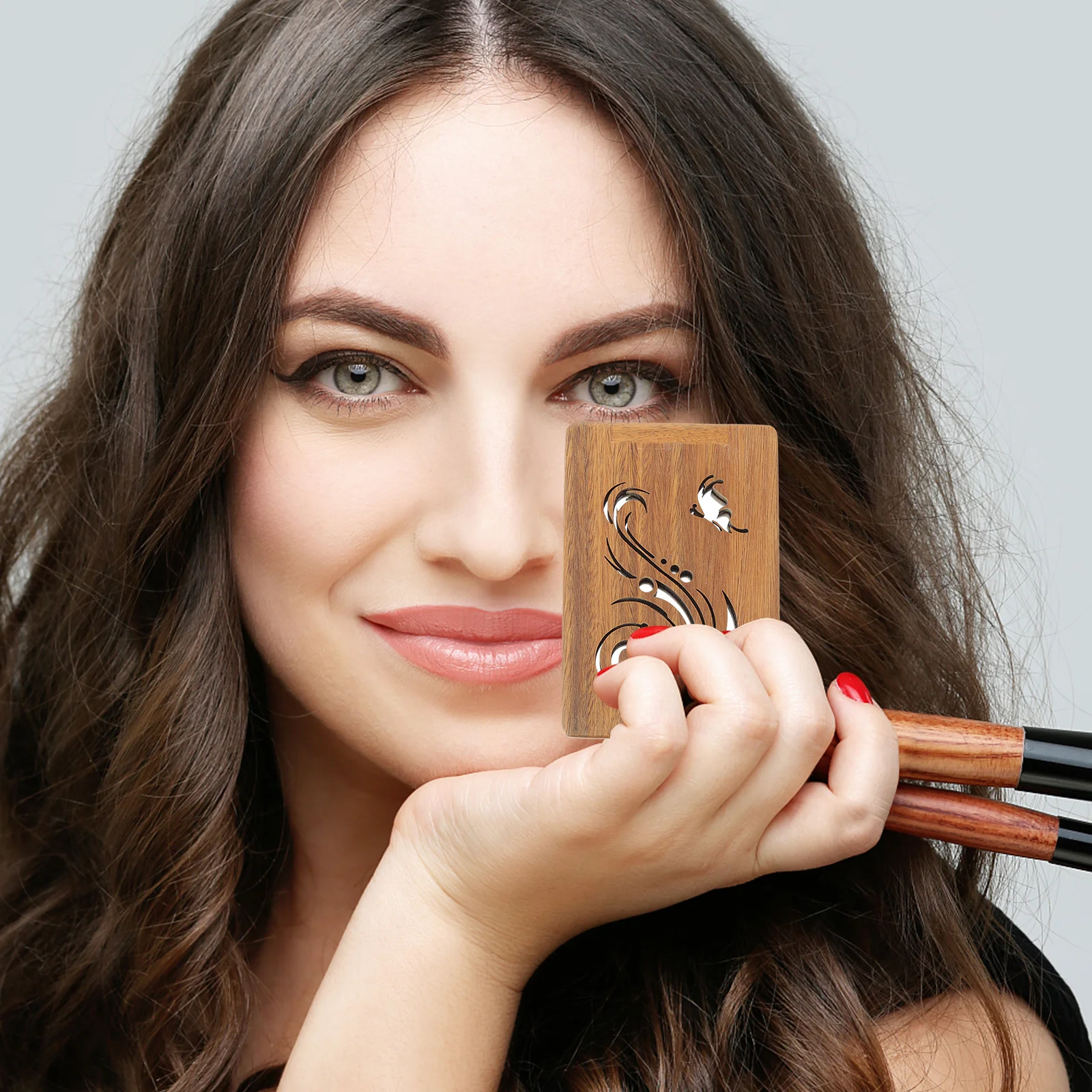 Maquiagem portátil compacto dobrável para viagens pequeno bolso leve mini espelho para bolsa presente feminino espelho de maquiagem compacto