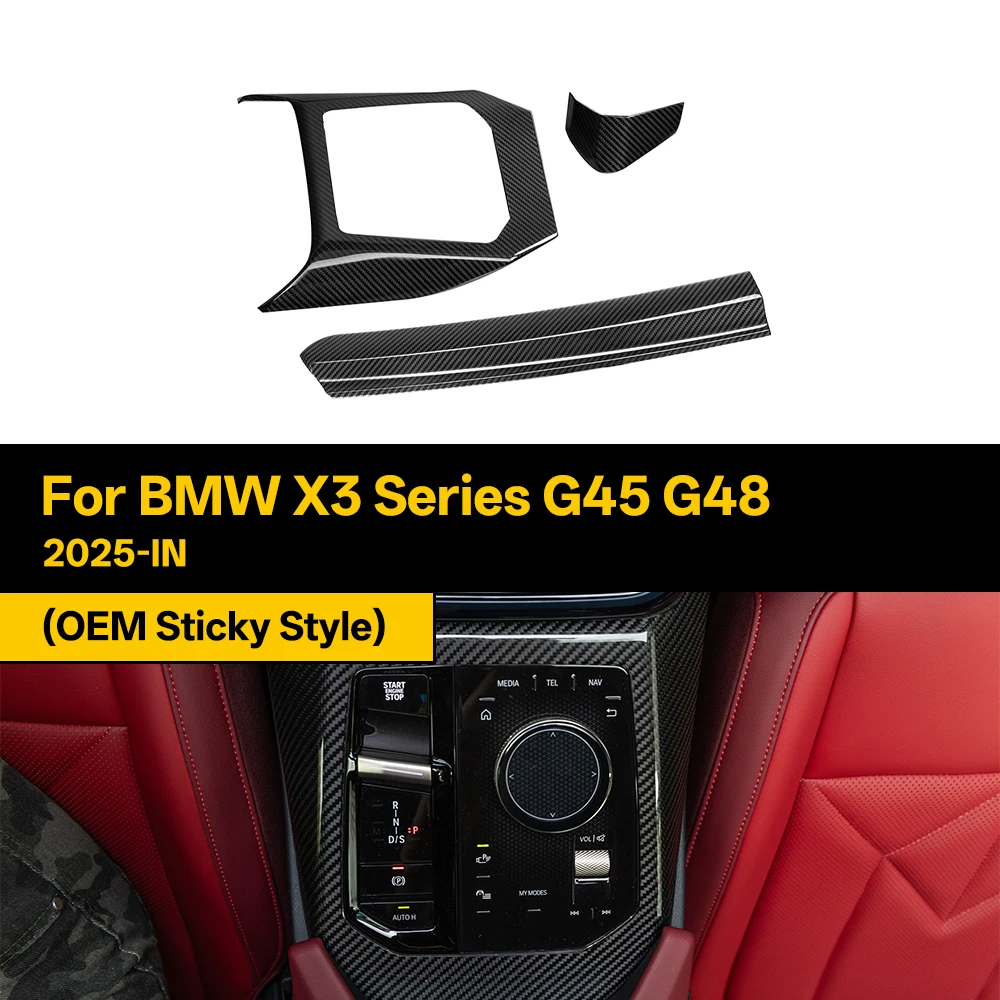 

Real Dry Carbon Fiber Interior Trim for BMW X3 Series G45 G48 2025-IN OEM Sticky Style 3Pcs/Set