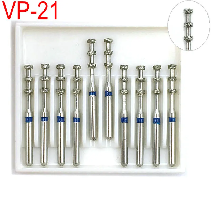 

Dental FG 1.6mm Diamond Burs High Speed Drills for Polishing Smoothing Teeth Polishers VP-21 10pcs/box