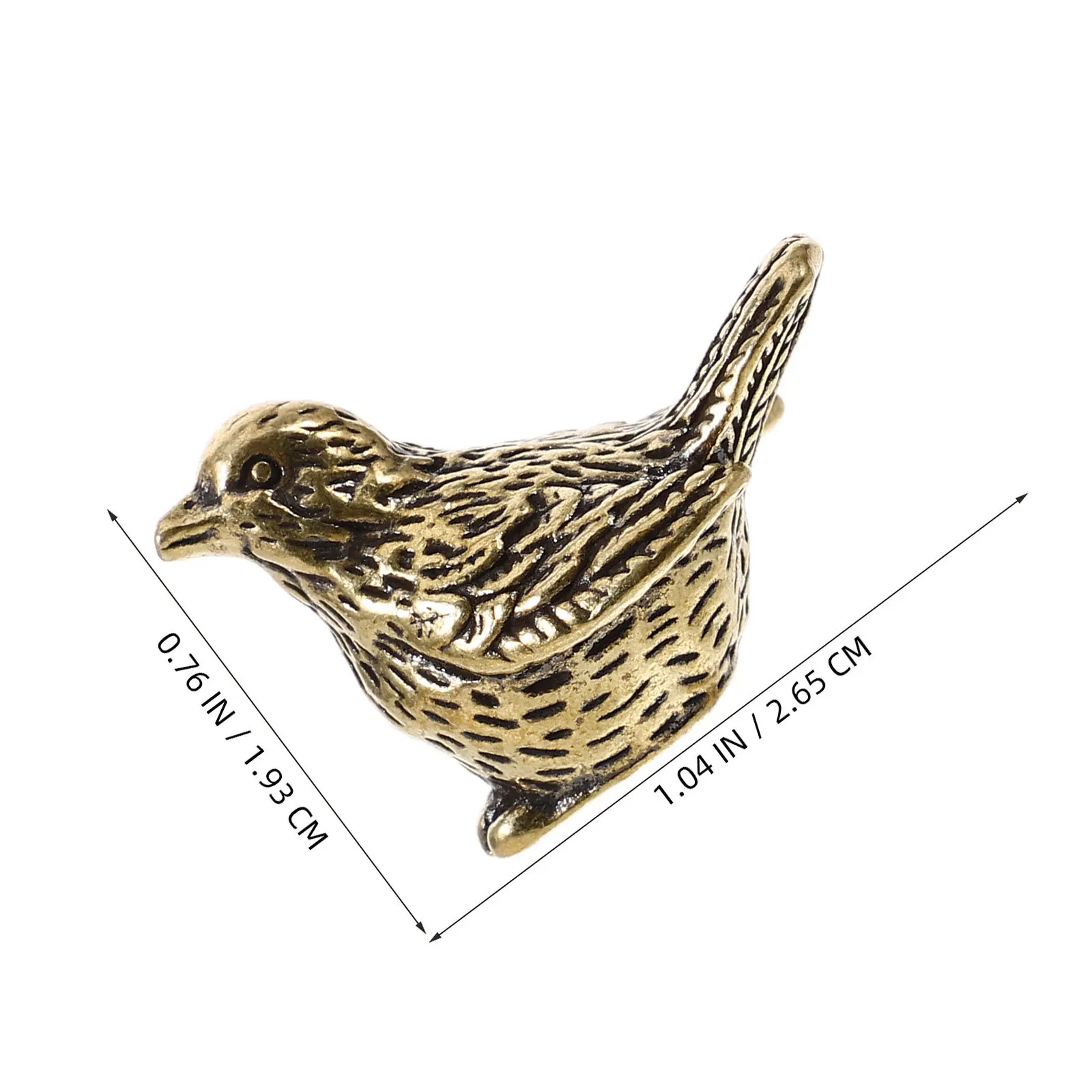 4 قطعة خمر الرجعية النحاس الطيور الصغيرة النحت عصفور مكتب زخرفة معدنية صغيرة الحيوان الشكل منضدية النحاس الديكور #5