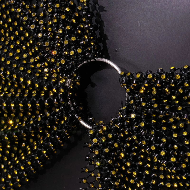 Fishnet strass bodycon mini vestido feminino fora do ombro manga recorte sem costas com nó torcido anel de metal divisão lateral para festa