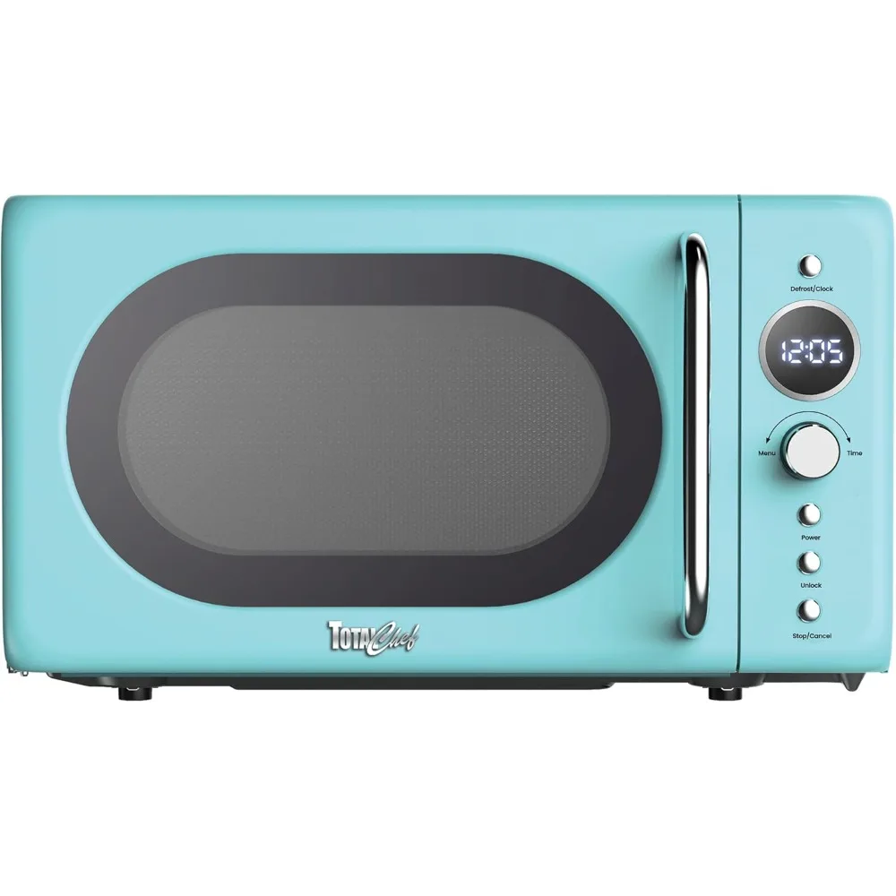 فرن ميكروويف ريترو 20 لتر / 0.7 قدم مكعب، بداية سريعة وإزالة الصقيع بواسطة الوزن/الوقت 8 أوضاع للطهي المحددة مسبقًا للقهوة والأرز والمعكرونة