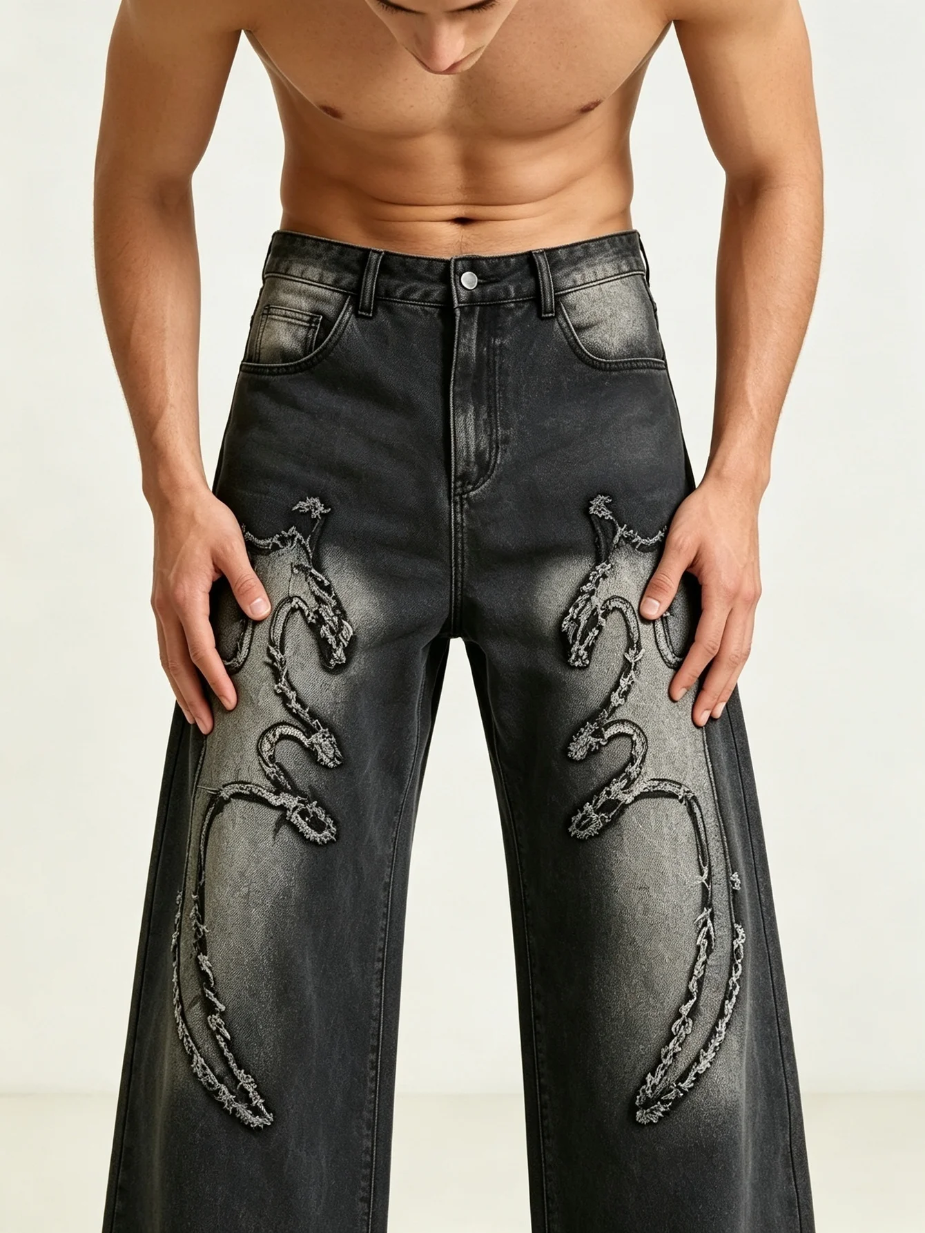 Dark Indigo Y2K Trendy American Street Baggy Denim Jeans High Stretch Soft Cloth Hip Hop Streetwear, Thoughtful Anniversary Pres