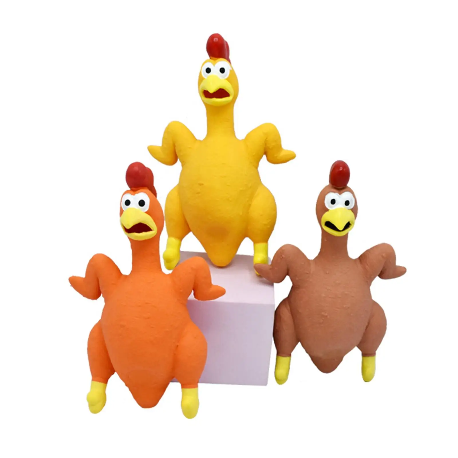 Screaming Chicken Toy Beach Games Family Game Outdoor Games 12x21cm Funny Novelty Backyard Games Sturdy Rubber Rubber Chicken