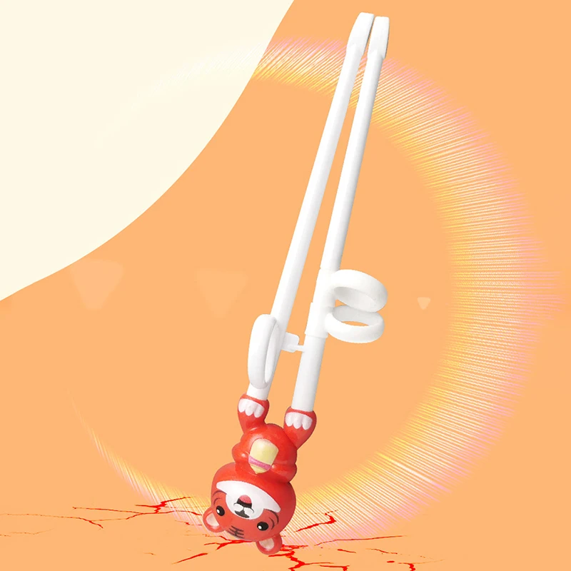 

Reusable Training Chopsticks Cute Children Tableware Set 1Pair Chopsticks For Kids Cartoon Tiger Learning Chop Sticks