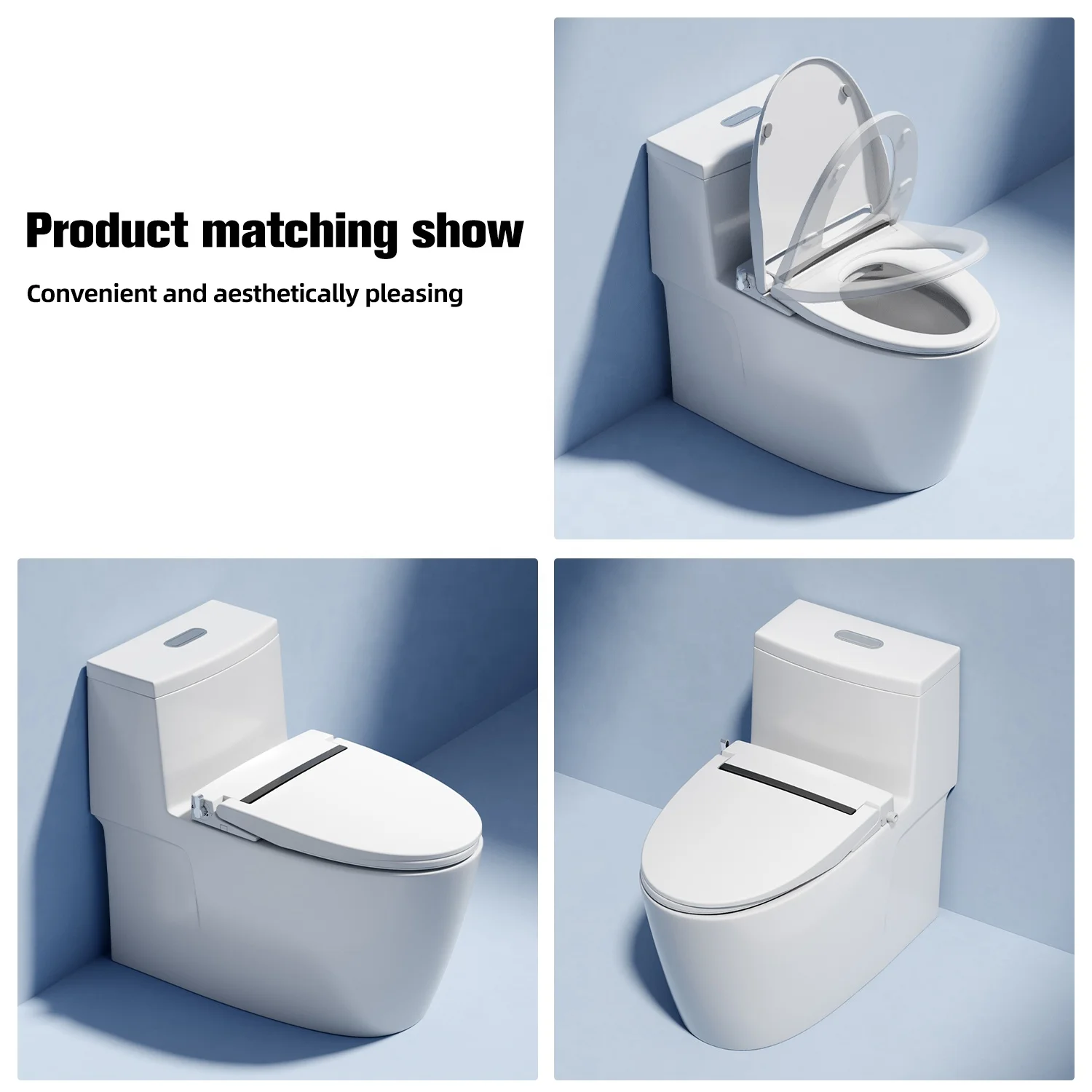 مقعد مرحاض ذكي بتصميم صديق للبيئة، نظام فوهة مزدوج غير كهربائي، مقعد مرحاض بيديت رفيع للغاية قابل للتعديل