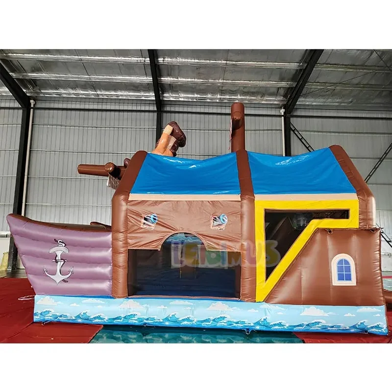 Outdoor Inflatable Castle Bouncy Castle Amusement Equipment Pirate Ship Kids Jumping Castle Waterslide Combo Inflatable Bouncer