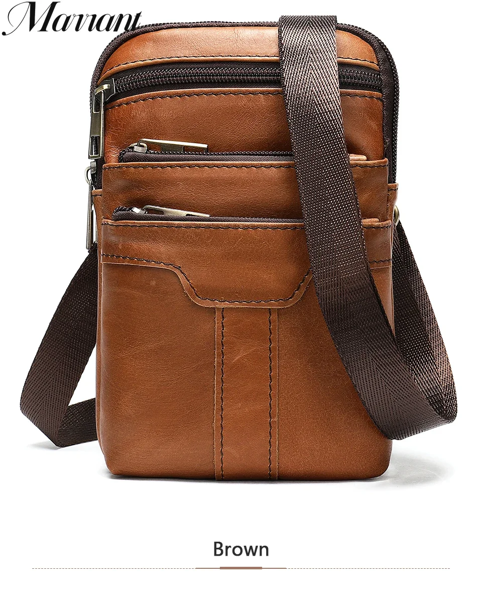 

Marrant Small Men's Shoulder Bag for Men Genuine Leather Crossbody Bags Mini Male Phone Bags Belts Flap Messenger 7538