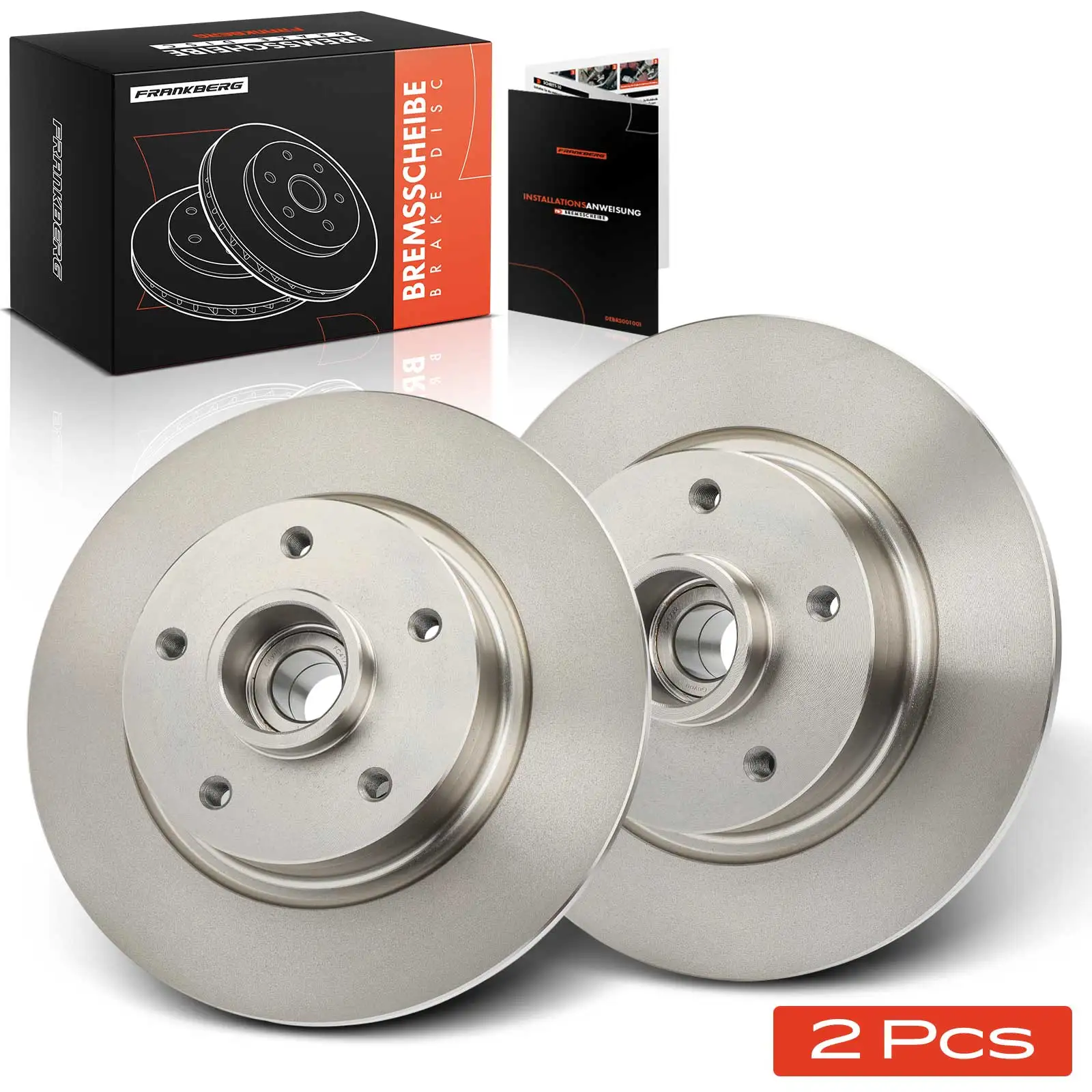 Frankberg 2x Bremsscheiben Hinterachse für Renault Fluence L3 Grand Scénic III JZ0/1 Bj ab 2009 432024048R 432020984R 402029646R