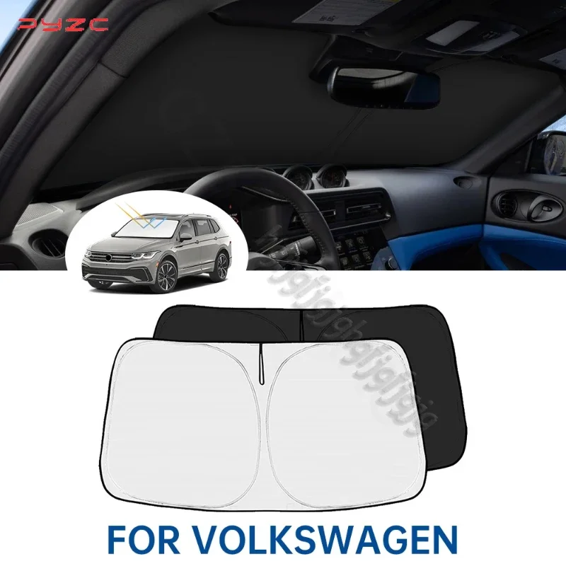 Windshield Sunshade Car Visor Front Window Sun Shade Cover For VW glolf passat Tiguan Touran Touareg Atlas ID.4 Taos