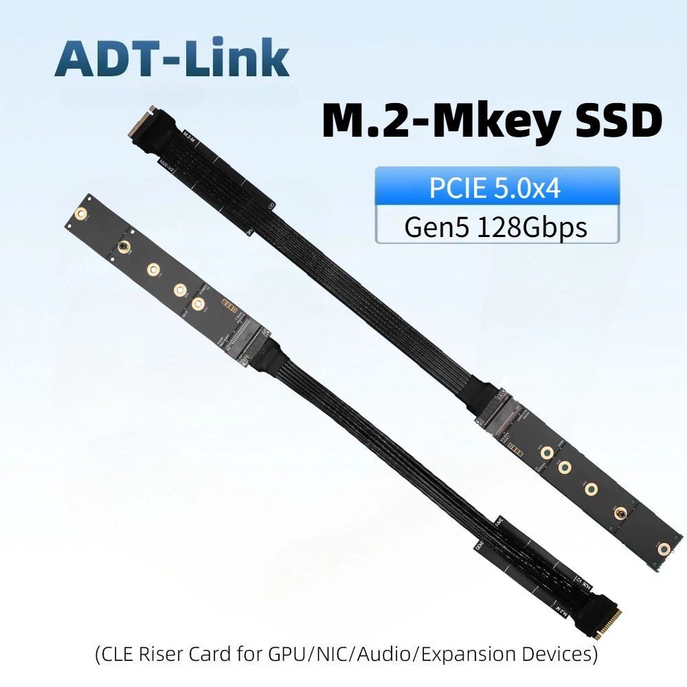 

M.2 NVMe SSD Extension Cable Solid Drive Riser Card M.2 SSD PCI-Express 5.0 X4 M Key GEN5 for M.2 2230 2242 2260 2280 22110 SSDs