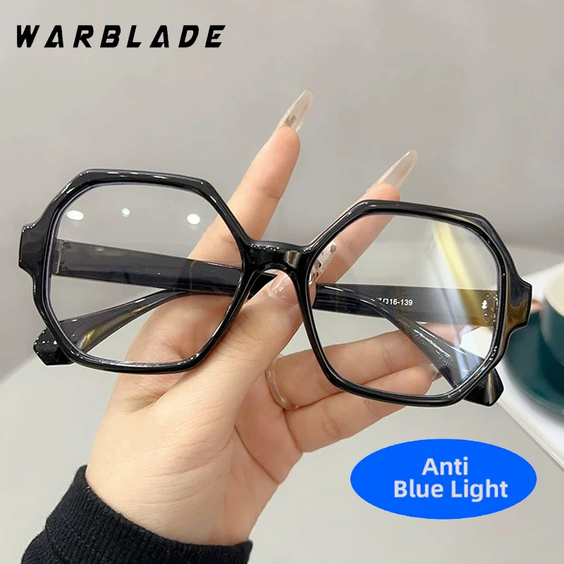 

Classic Polygon Big Frame Eye Protection Anti-Blue Light Glasses For Women Men Brand Design Computer Work Optical Eyewear Unisex