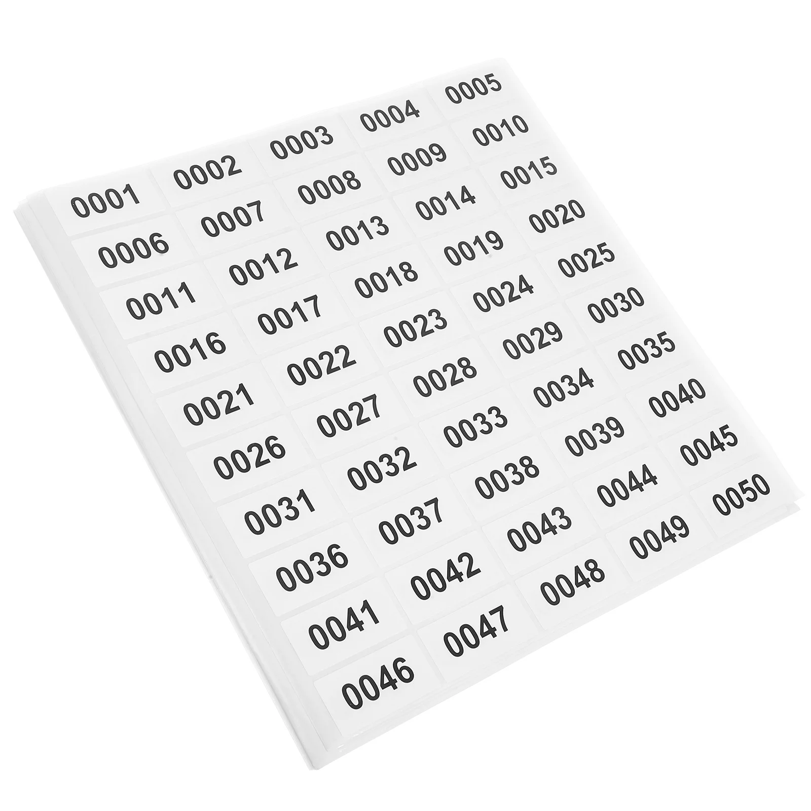 

20 Sheets Number Stickers Rectangular Adhesive Labels for Warehouse Classroom Office Organization Classification Digital Decals