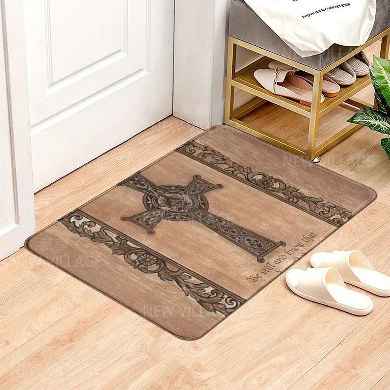 Vintage style non slip shower mat bathroom carpet home decoration floor mat kitchen bedroom living room water absorbing door mat