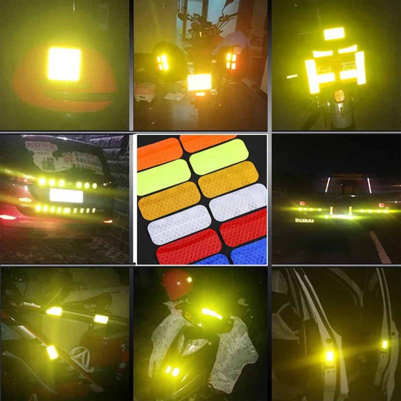 10pcs Safety Warning Reflective Stickers Secure Reflective Car Bumper Reflective Stickers Reflective Arrow Sticker