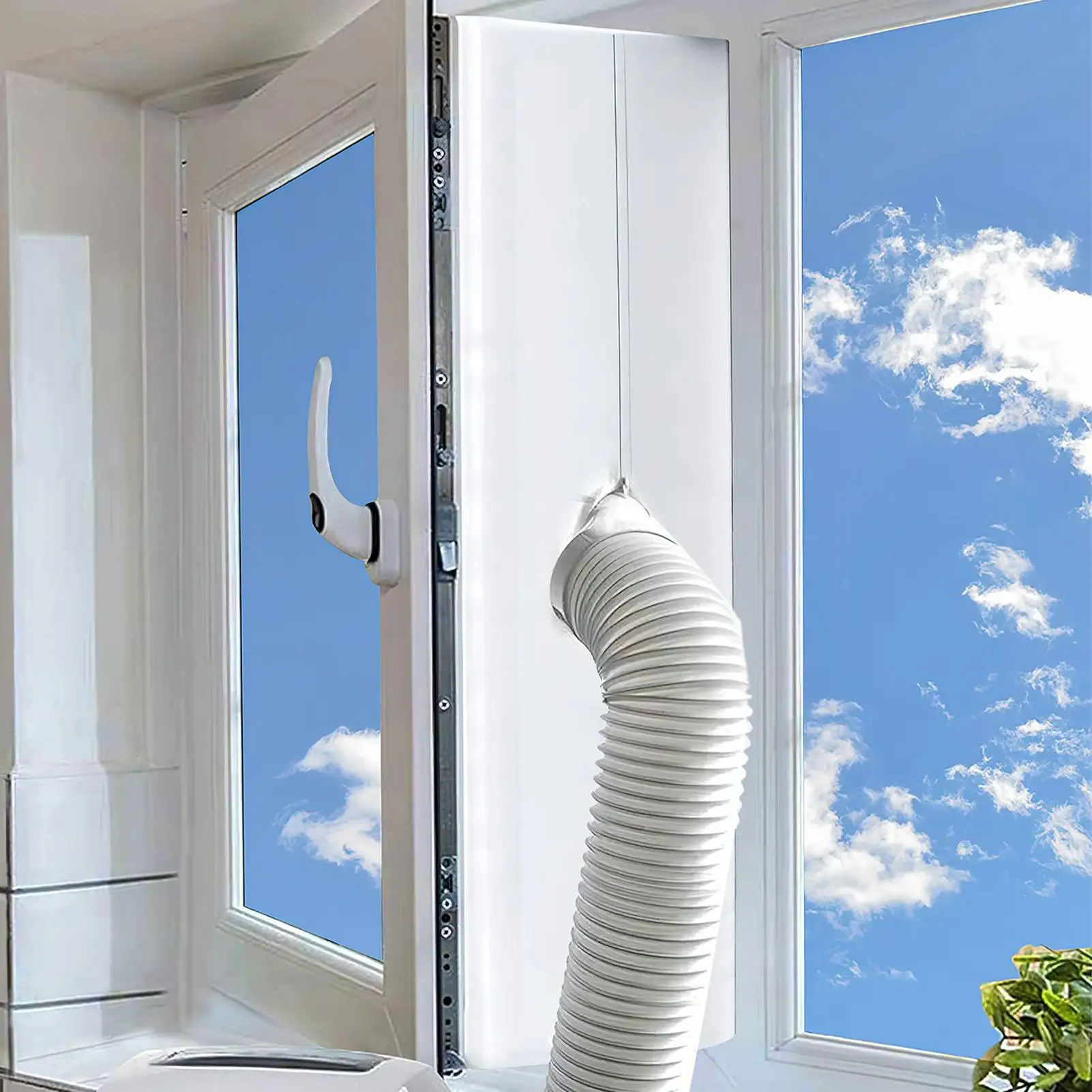 Air Conditioner Window Sealing Kit Waterproof Hot Air Stop Guard Ventilation Sealing Effect Window Vent Kit Keep House Cool Wind