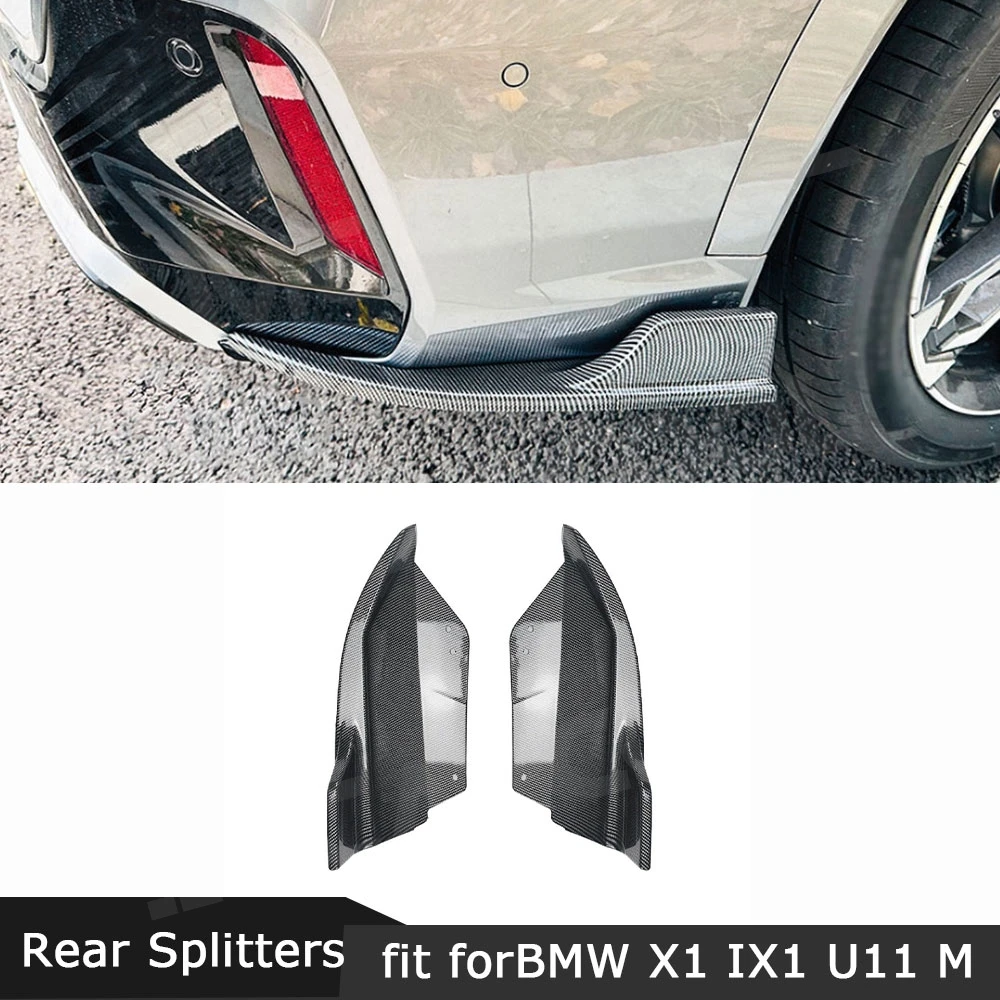 

For BMW X1 IX1 U11 M Sport 2023+ Rear Bumper Splitters Flaps Apron Gloss Black Rear Bumper Splitters Car Accessories 2PCS