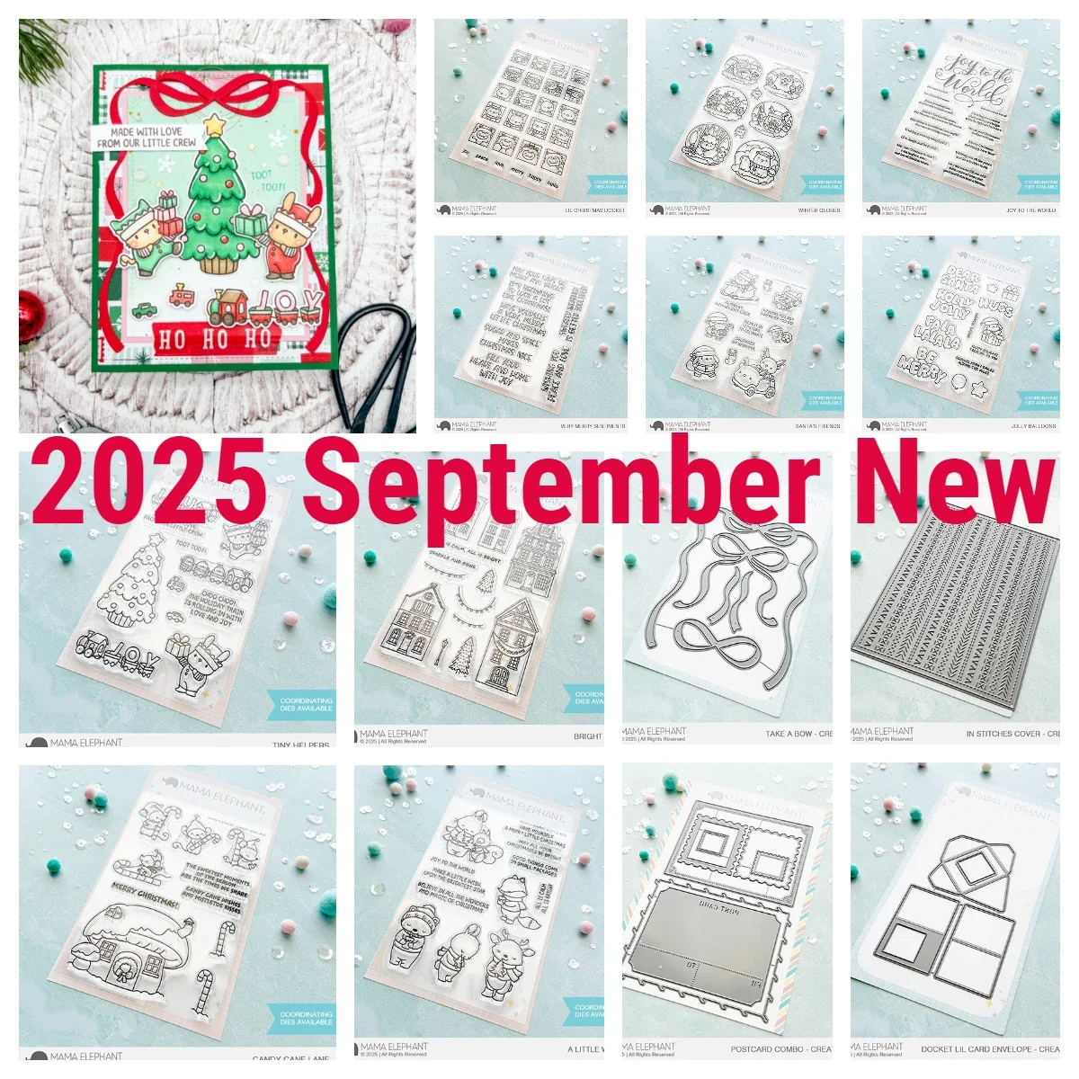 

2025 New Christmas Bow Creative Cuts Steel Dies A Little Wish Joy to the World Santa's Stamps Dies DIY Scrapbooking Card Gift