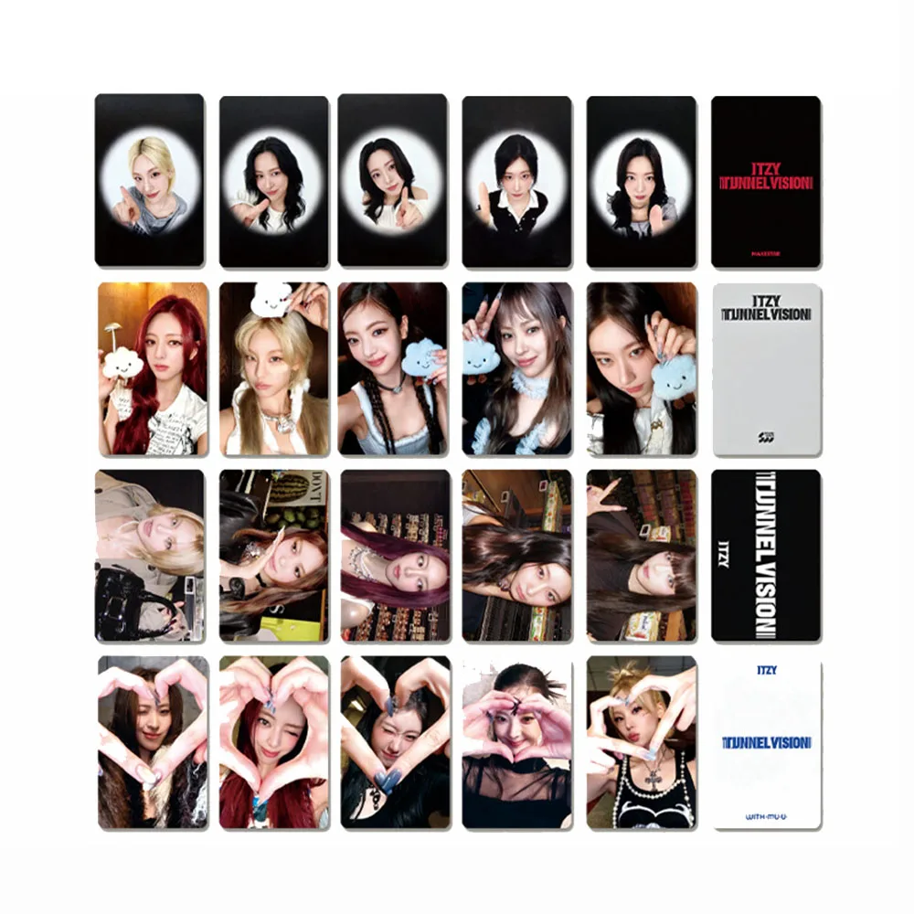 5 قطعة بطاقات الصور KPOP ITZY عضو TUNNEL VISION ألبوم LOMO بطاقات Yeji Lia Ryujin Yuna Chaeryeong بطاقات بريدية على الوجهين جمع المشجعين